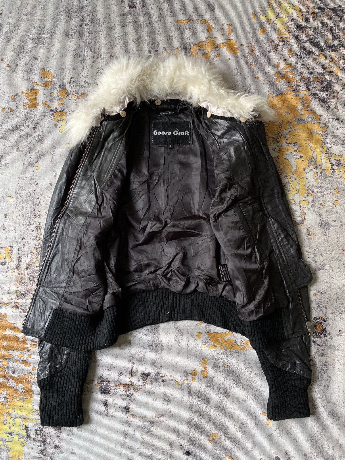 If Six Was Nine Goosecraft Multipocket Fur Black Leather Jacket Size US S / EU 44-46 / 1 - 10 Thumbnail