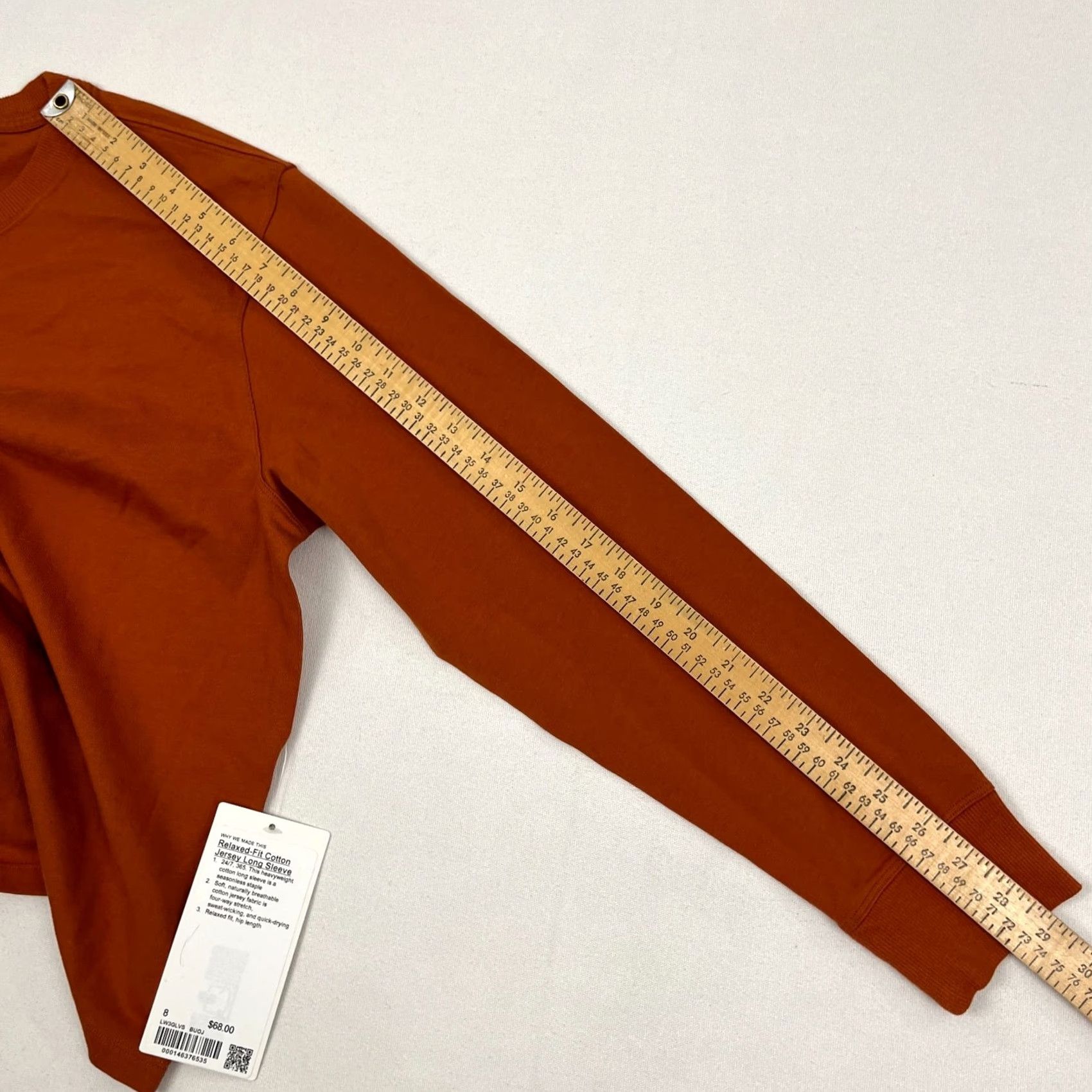 Lululemon Lululemon Relaxed Fit Cotton Jersey Long Sleeve Shirt Size 8 Orange Heavyweight Casual Womens Size M / US 6-8 / IT 42-44 - 7 Thumbnail