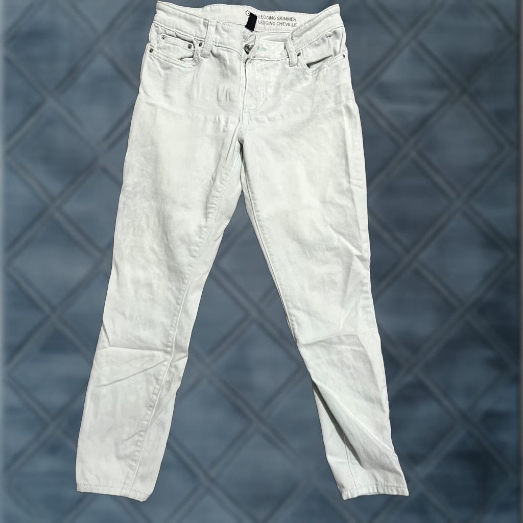 Gap GAP Skimmer Jeans Women’s 0 Regular 25 In Light Blue Denim Cotton Stretch Button Zipper Inseam 27 Self Size 25" / US 0 / IT 36 - 1 Thumbnail