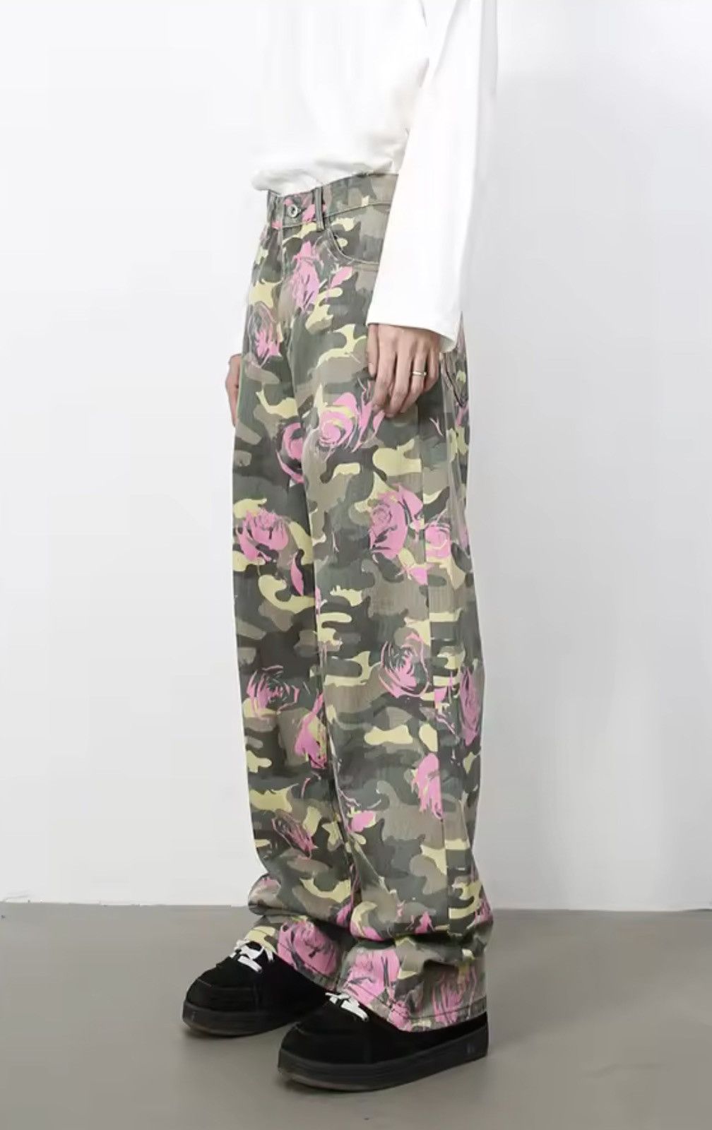 Japanese Brand Camo Denim Pants - Wide Leg Tactical Streetwear Trousers Size US 34 / EU 50 - 2 Thumbnail