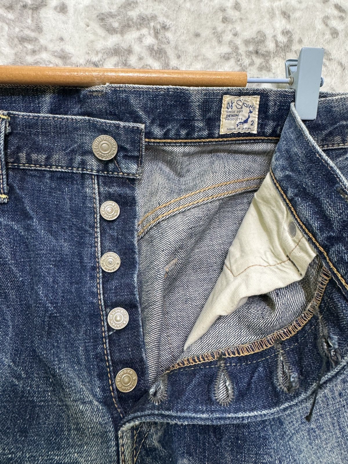 Orslow Vintage orSlow Selvedge Button Fly Claw Mark Fade Distressed Size US 31 - 9 Thumbnail
