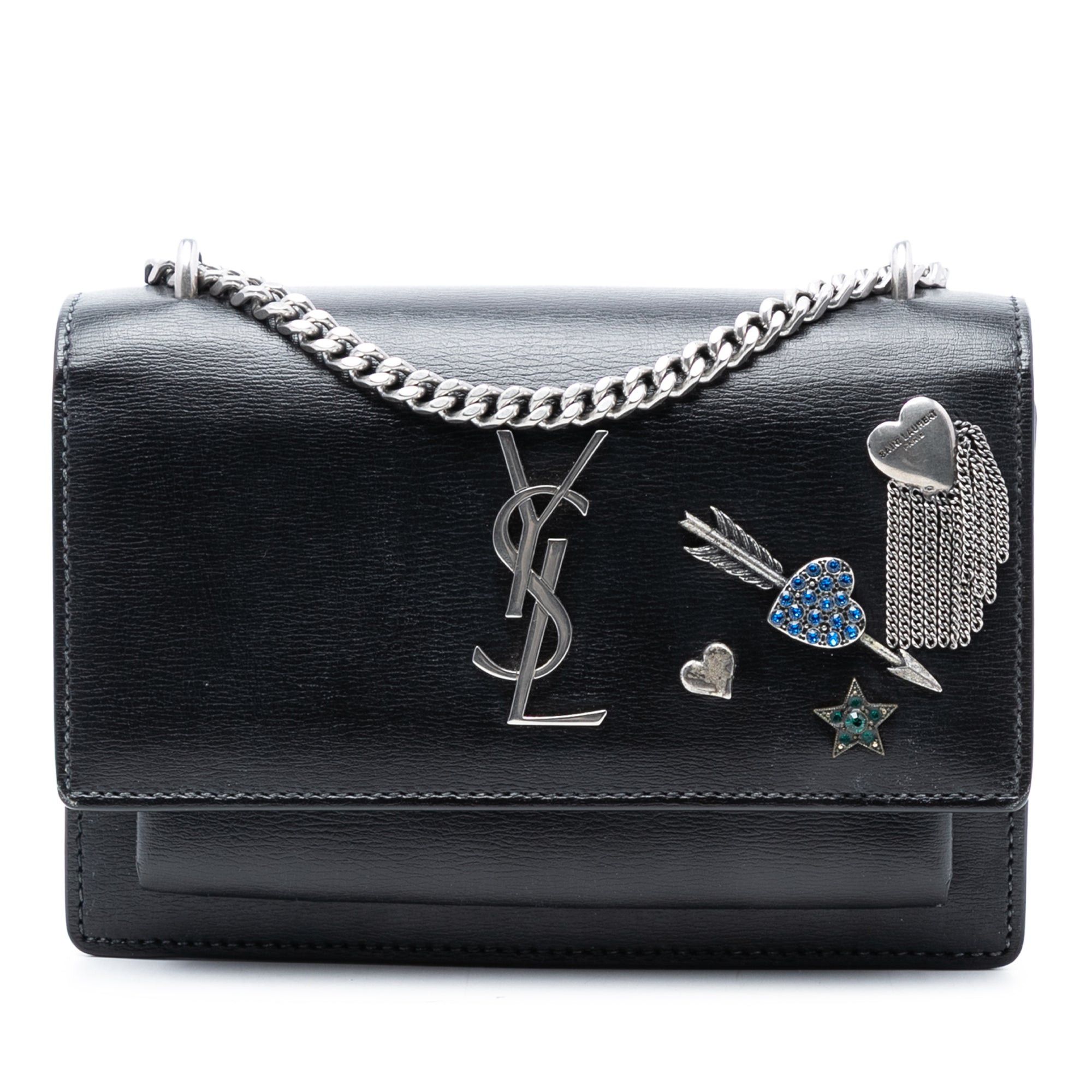 Saint Laurent Paris Mini Calfskin Monogram Lucky Charms Sunset Wallet on Chain Size ONE SIZE - 1 Thumbnail