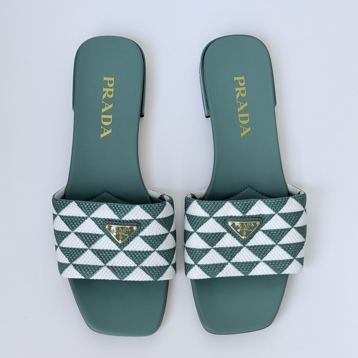 Prada Prada Jacquard Triangle Logo Sandal Size US 8.5 / IT 38.5 - 2 Thumbnail