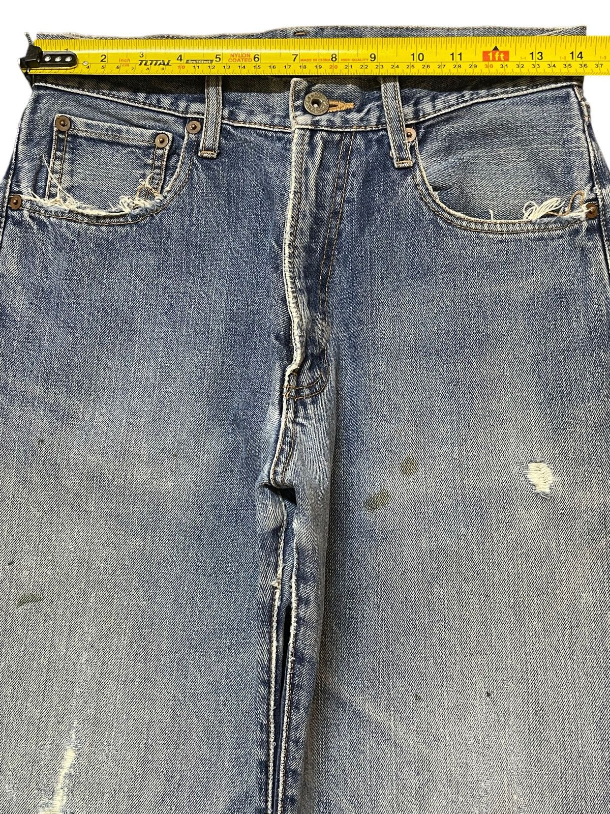 JNCO Vintage Japanese Brand Blue Faded Wash Distress Baggy Jeans Size US 28 / EU 44 - 11 Thumbnail