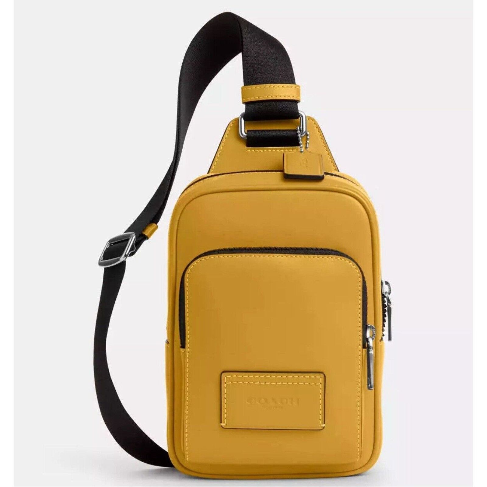 Coach NWT COACH CX071 Racer Sling Pack Bag Gunmetal/Honey Yellow Size ONE SIZE - 2 Thumbnail