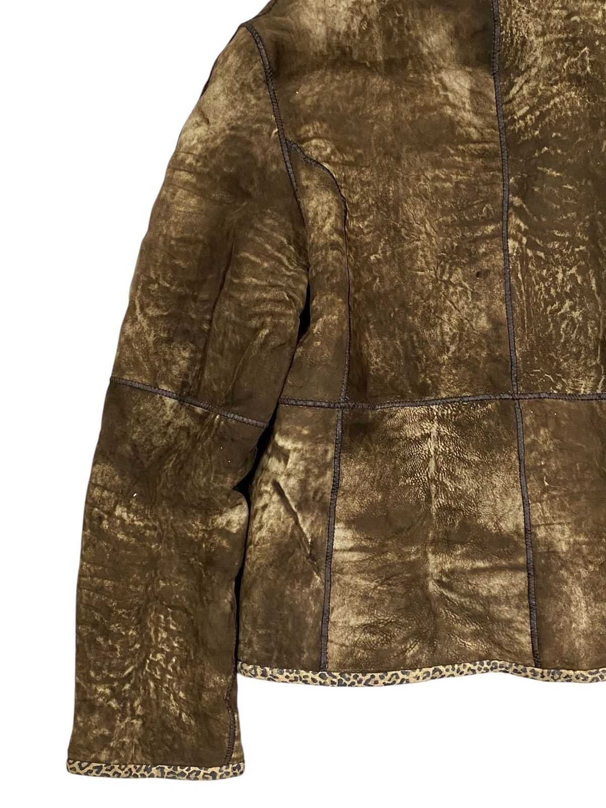 Vintage Vintage Shearling Fur Jacket with Leopard Trim Size M / US 6-8 / IT 42-44 - 6 Thumbnail