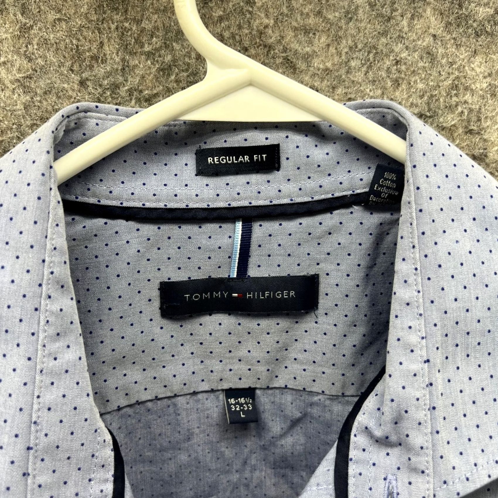 Tommy Hilfiger Tommy Hilfiger Shirt Men Large Blue Casual Button Down Preppy Regular Dots Vtg Size US L / EU 52-54 / 3 - 7 Thumbnail