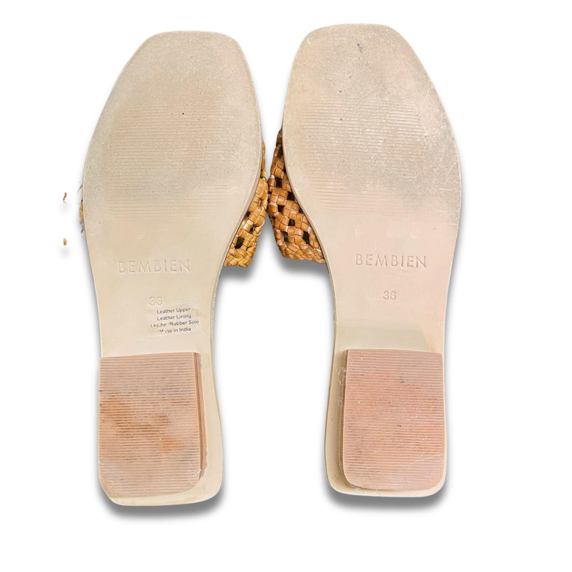 Bembien Bembien Milana Slide Sandals Woven Leather Upper Tan Size 6 Size US 6 / IT 36 - 4 Thumbnail