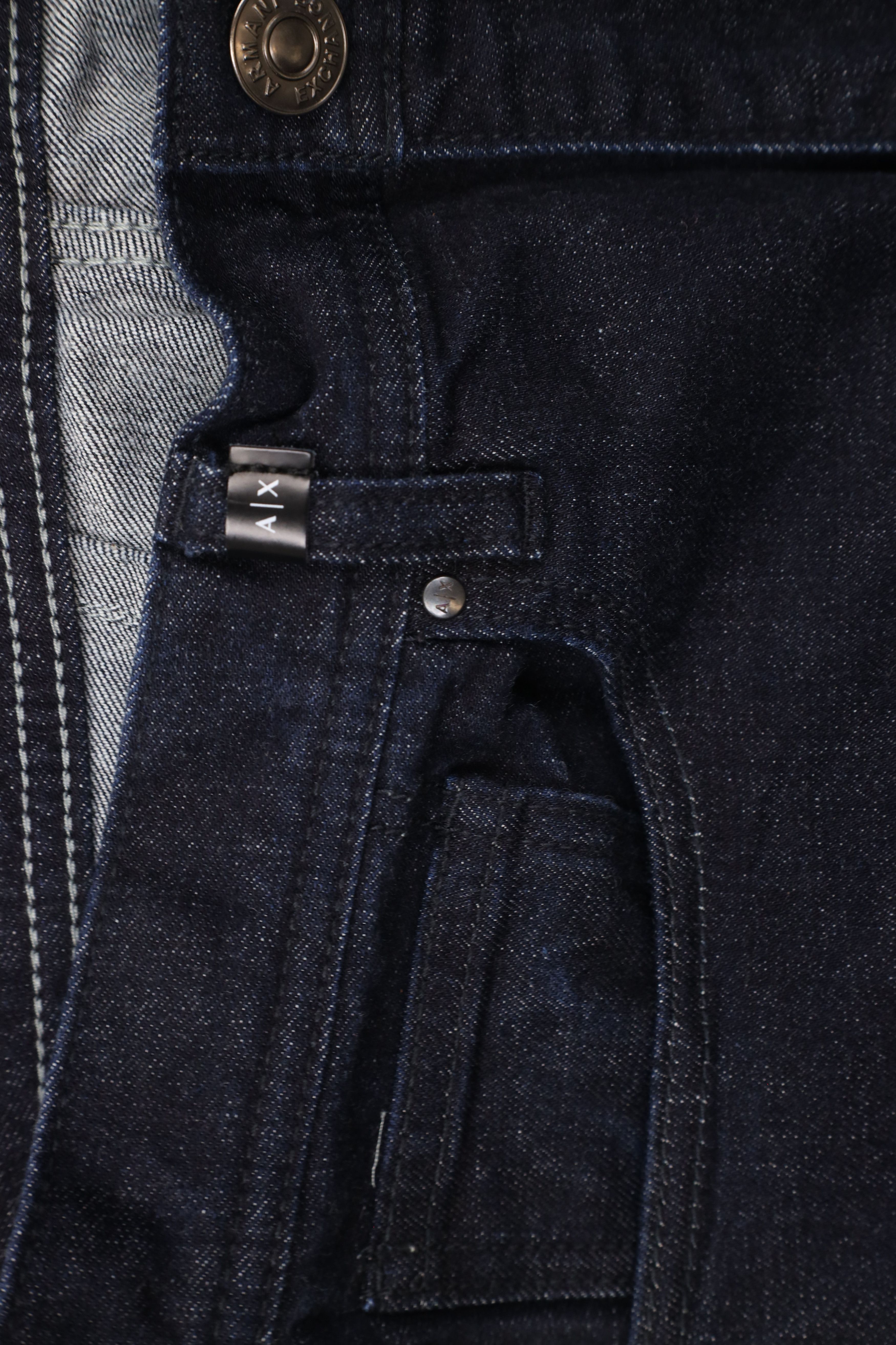 Armani Exchange × Vintage Armani Exchange Fit Spell Out Reflective Stripe Denim Jeans Size US 34 / EU 50 - 8 Thumbnail