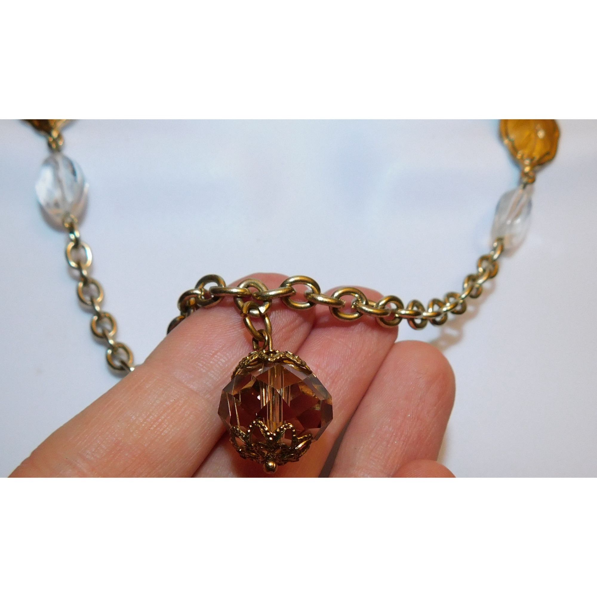 Other Gold Gemmed Leaf Accent Fairy Cosplay Necklace Size ONE SIZE - 2 Thumbnail