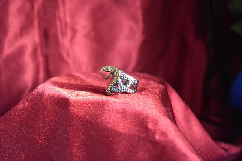 Jewelry Snake Vintage Jewelry Rings Open Chrome Ring (Size 7-13) Size ONE SIZE - 5 Thumbnail