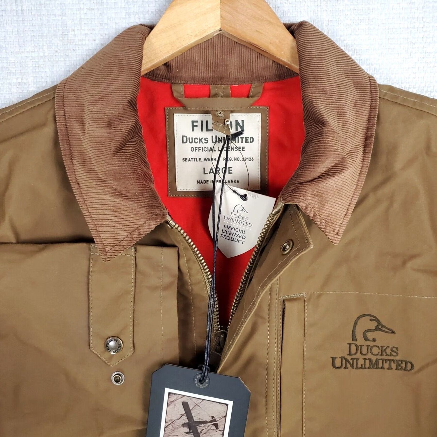 Filson Filson x Ducks Unlimited Cover Cloth Mile Marker Coat Jacket Mens Large Oilskin Waxed 100% Cotton Beige Beiges/Khaki Vintage? Size US L / EU 52-54 / 3 - 4 Thumbnail