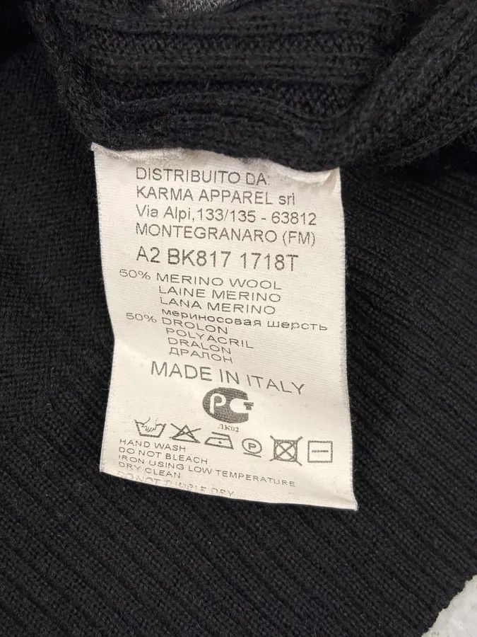 Dirk Bikkembergs 2000s Dirk Bikkembergs Black Merino Wool Contrast Hybrid Shirt & Sweater Size US M / EU 48-50 / 2 - 10 Thumbnail