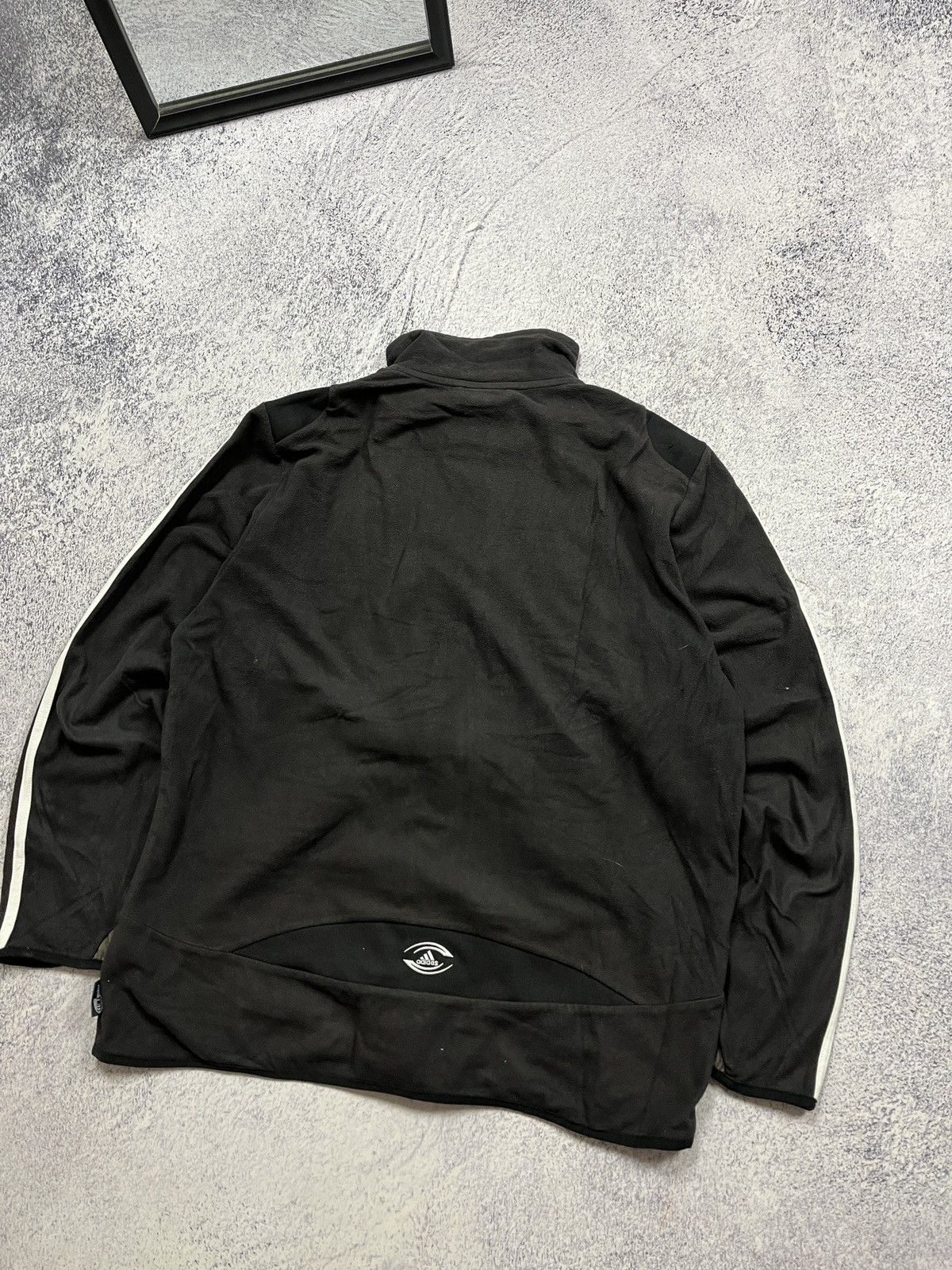 Adidas × Vintage Vintage 00s Adidas All Blacks Zip Fleece Jacket Sweater Rare Size US L / EU 52-54 / 3 - 13 Thumbnail