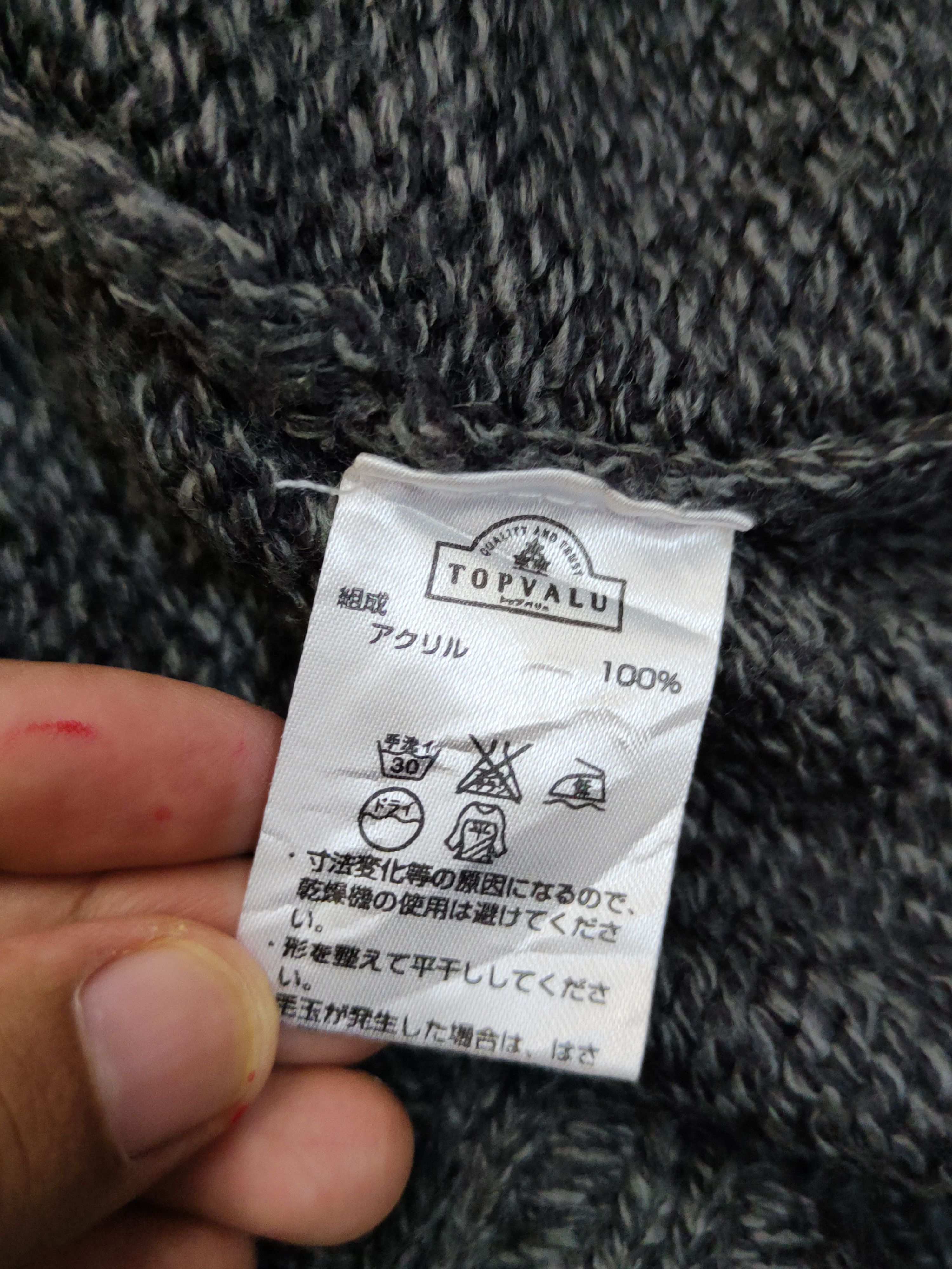 Aran Isles Knitwear × Japanese Brand × Vintage Topvalu Dark Gray cable Knitwear Sweaters #W1350 Size US M / EU 48-50 / 2 - 10 Thumbnail