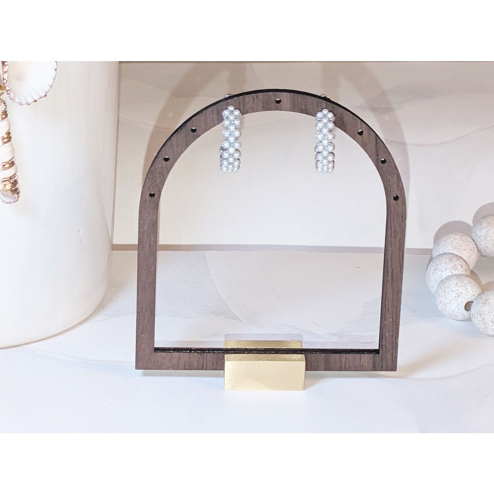 Vintage Vintage 1980 Silver-Tone Tiny Faux Pearl Small Hoop Earrings Size ONE SIZE - 2 Thumbnail