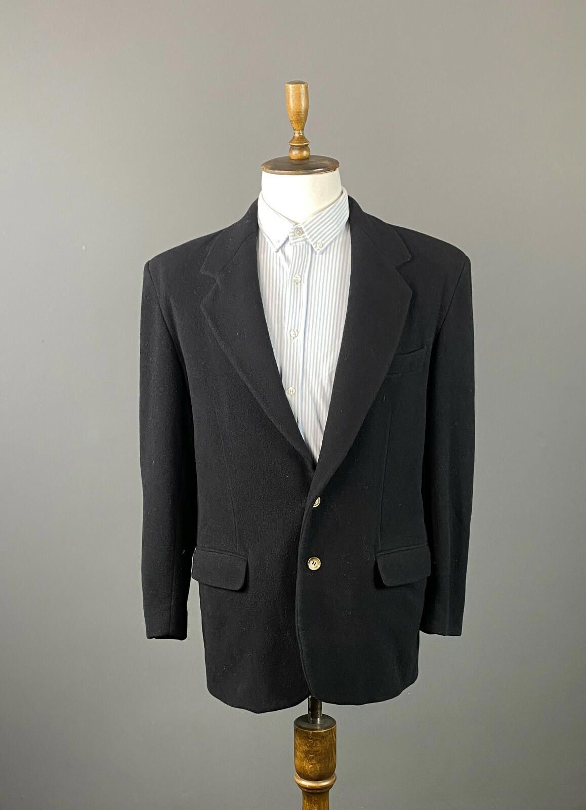 Boneville Men Boneville Black Wool Blazer Coat Jacket Size 50 Size US M / EU 48-50 / 2 - 1 Thumbnail