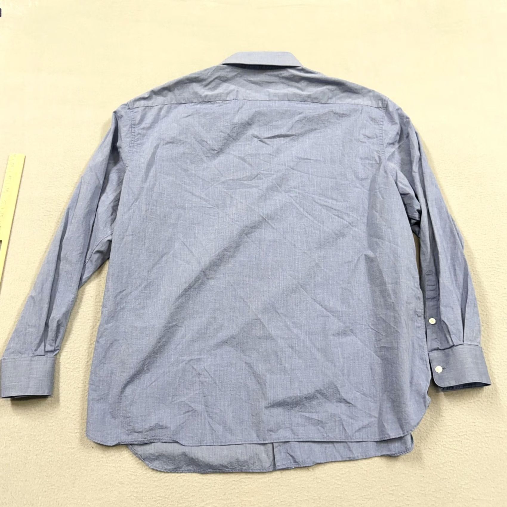 John Varvatos John Varvatos Shirt Mens XL Blue Chambray Long Sleeve Button Up Casual Size US XL / EU 56 / 4 - 5 Thumbnail