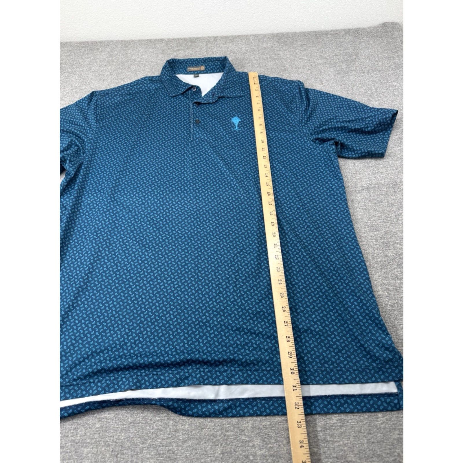 Peter Millar Peter Millar Summer Comfort Crown Tour Logo Paisley AOP Pattern Polo XL Men Blue Short Sleeve Polo Shirt Collared Golf Logo Size US XL / EU 56 / 4 - 4 Thumbnail