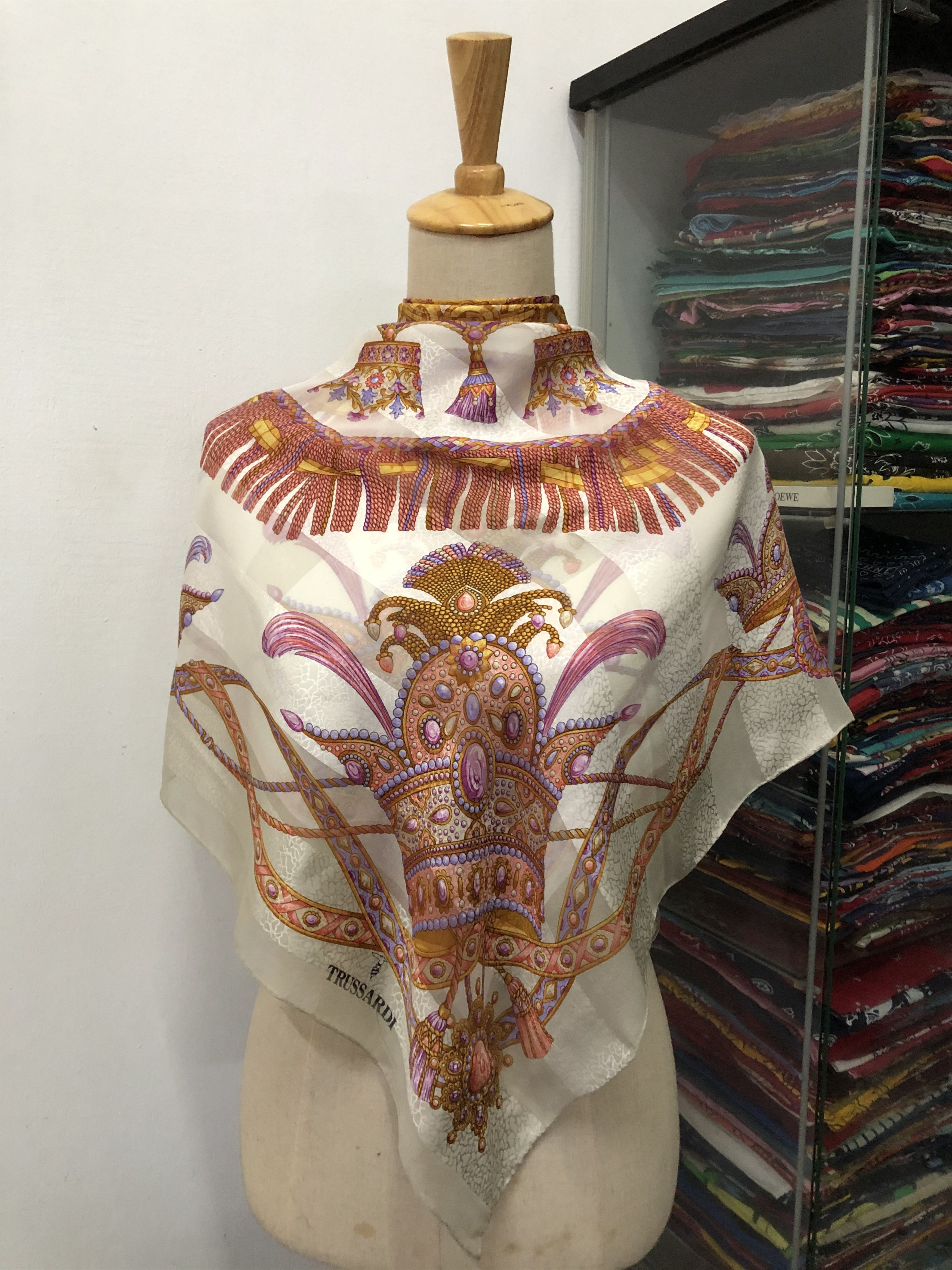 Trussardi × Vintage Vintage Trussardi Silk Scarf Size ONE SIZE - 1 Thumbnail