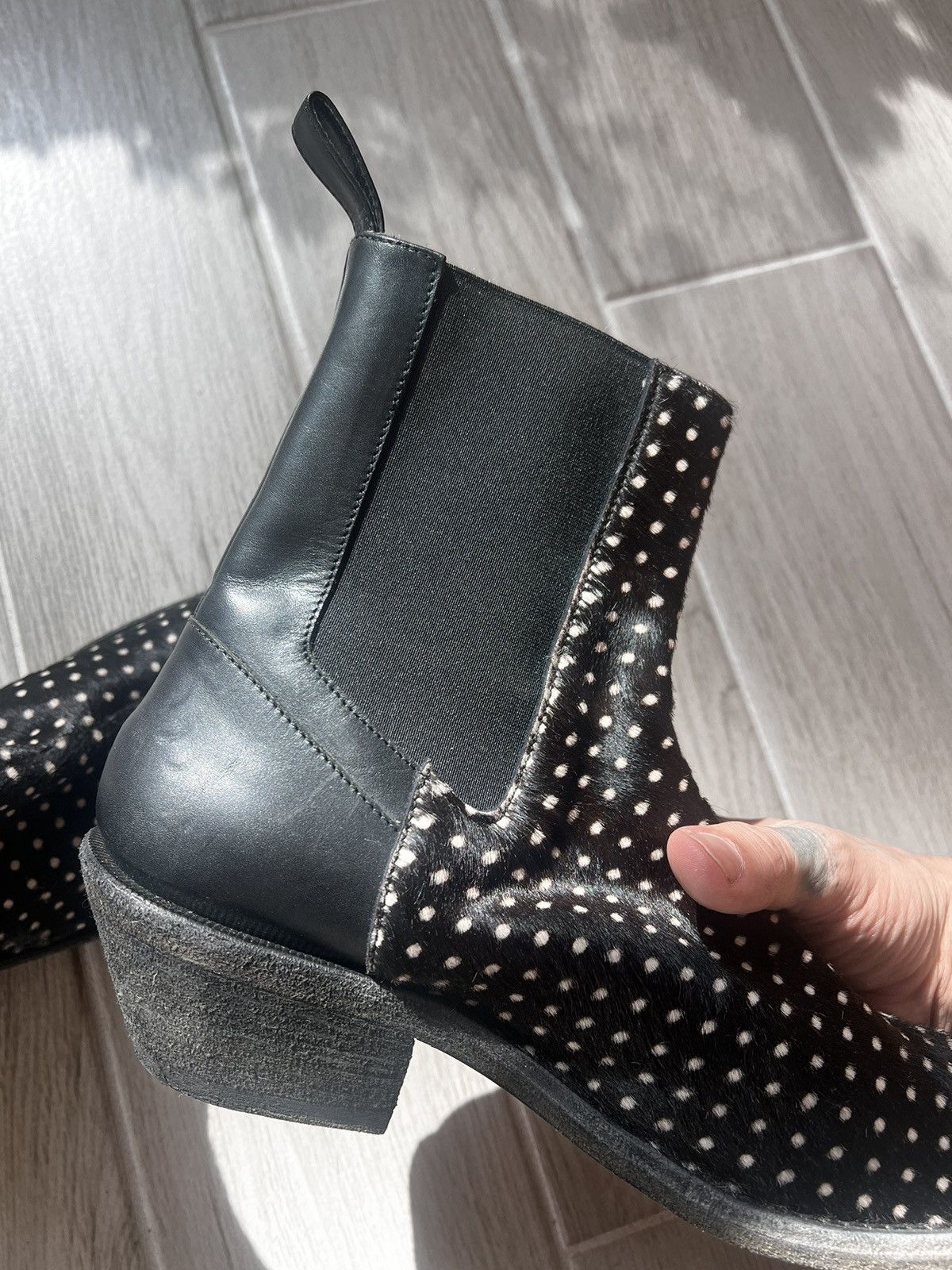 Haider Ackermann Haider Ackermann black polka dot Elasticated Chelsea boots Size US 10 / EU 43 - 15 Thumbnail