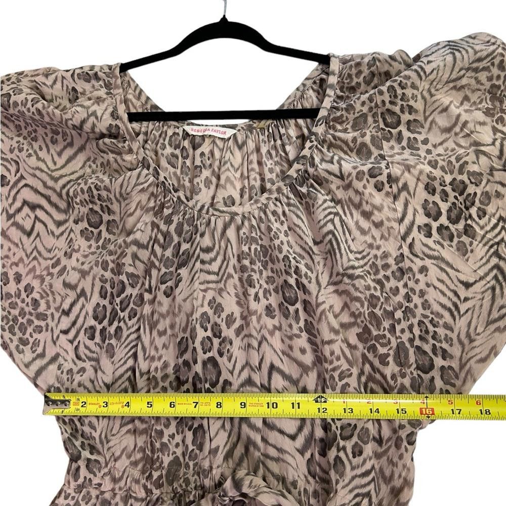 Designer Rebecca Taylor l Silk Leopard Print Mini Dress Size 2 Size XS / US 0-2 / IT 36-38 - 6 Thumbnail