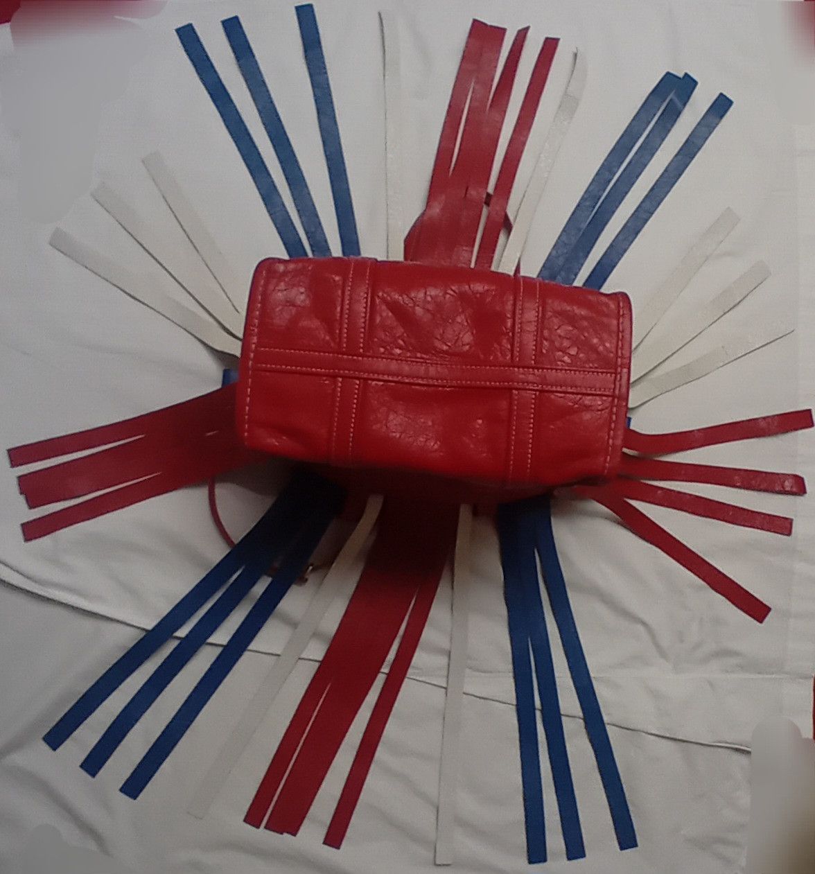 Balenciaga Balenciaga Bazar Bag SS2017 Red/White/Blue Fringe Demna Era Size ONE SIZE - 12 Thumbnail