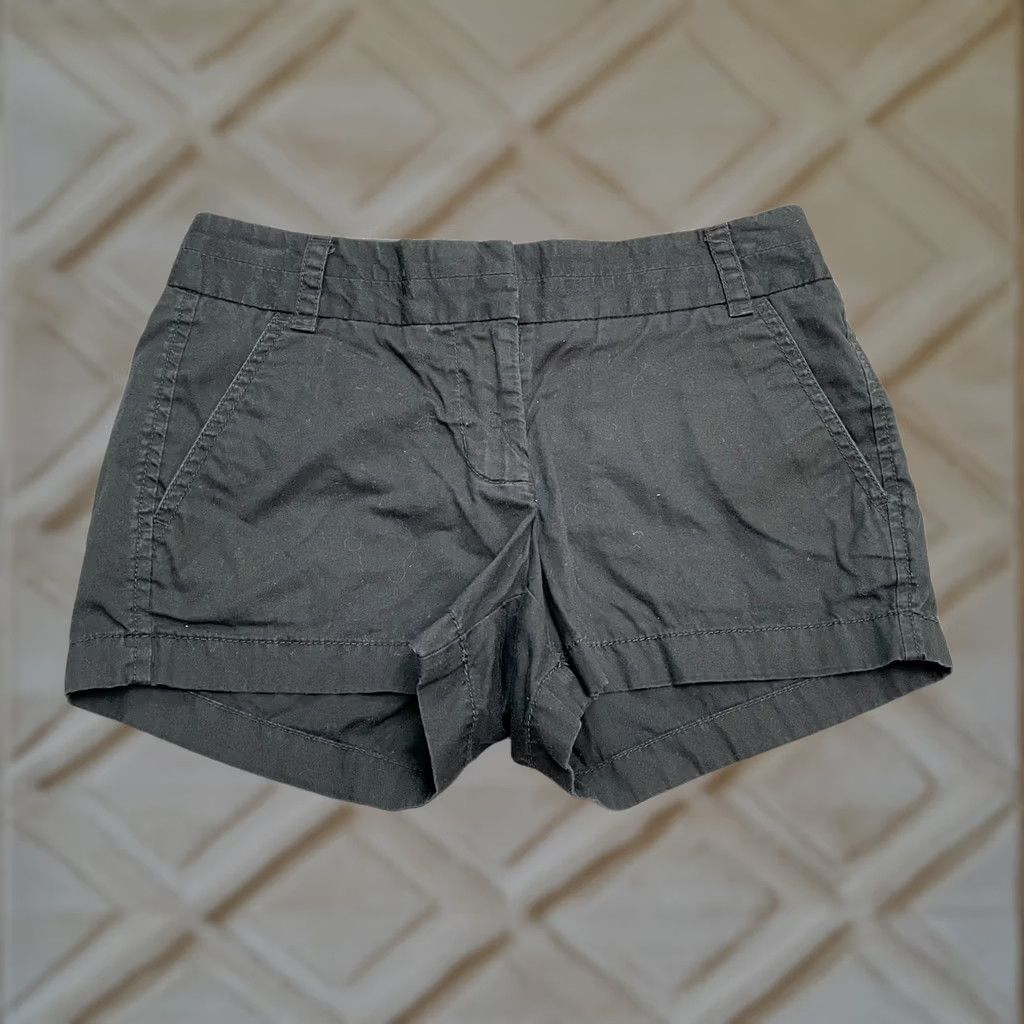 J.Crew VINTAGE J. Crew Chino Shorts Womens 00 Black Mid Rise Cotton Pockets Casual Size 24" / US 00 / IT 34 - 1 Thumbnail