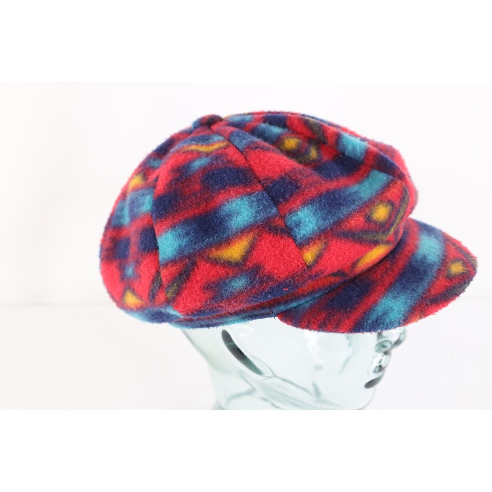 Vintage Vintage 90s Streetwear Rainbow Fleece Newsboy Cabbie Hat Size ONE SIZE - 3 Thumbnail