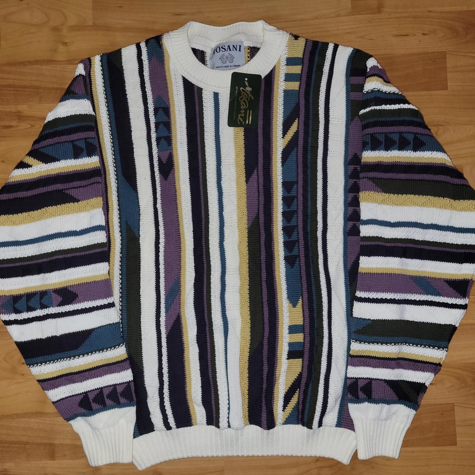 Other NWT Tosani XL Vintage style 3D Knit Sweater COOGI Style Size US XL / EU 56 / 4 - 1 Thumbnail