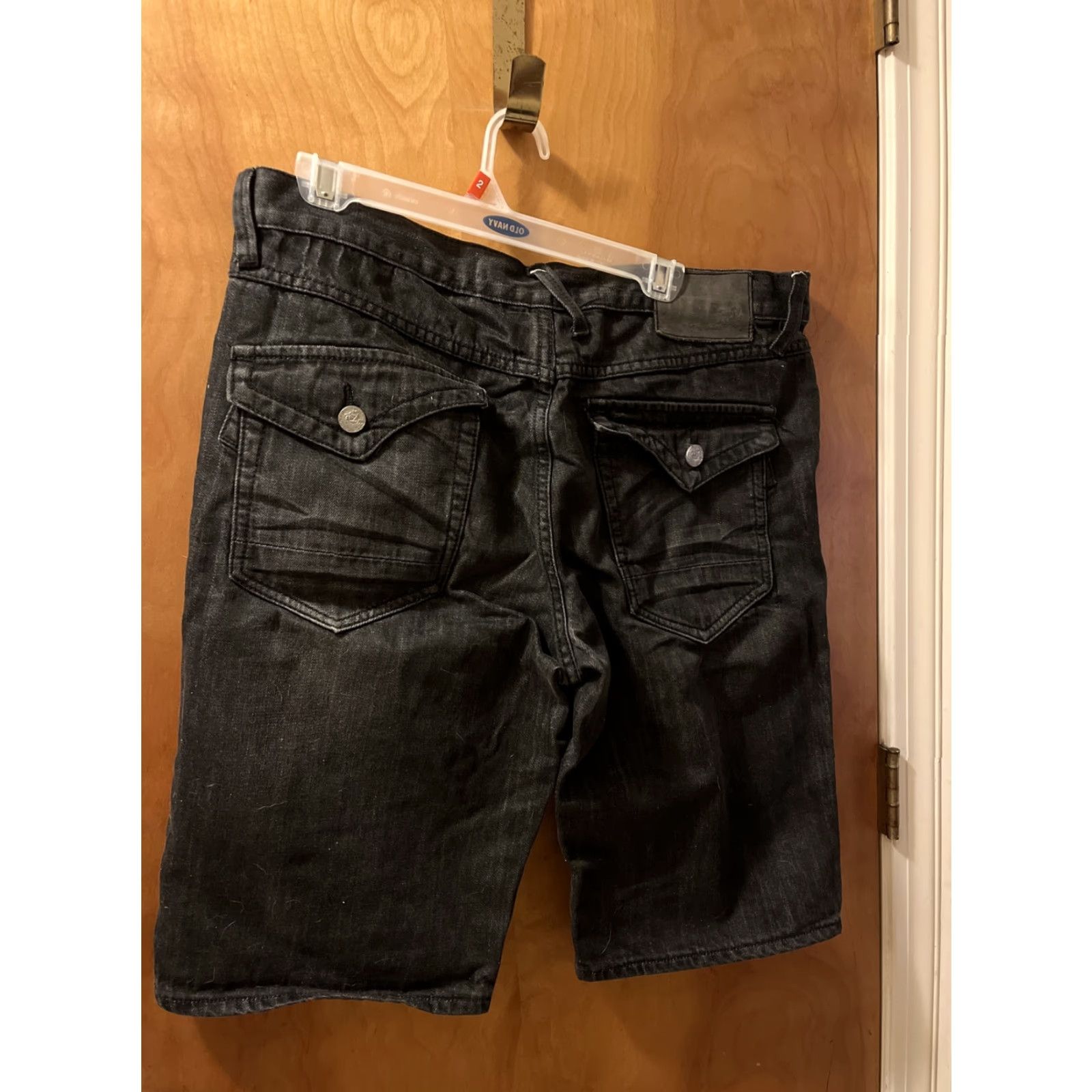 Vintage Play Cloths Shorts Mens 36 Black Denim Distressed Flat Front Casual Urban Size US 36 / EU 52 - 4 Thumbnail