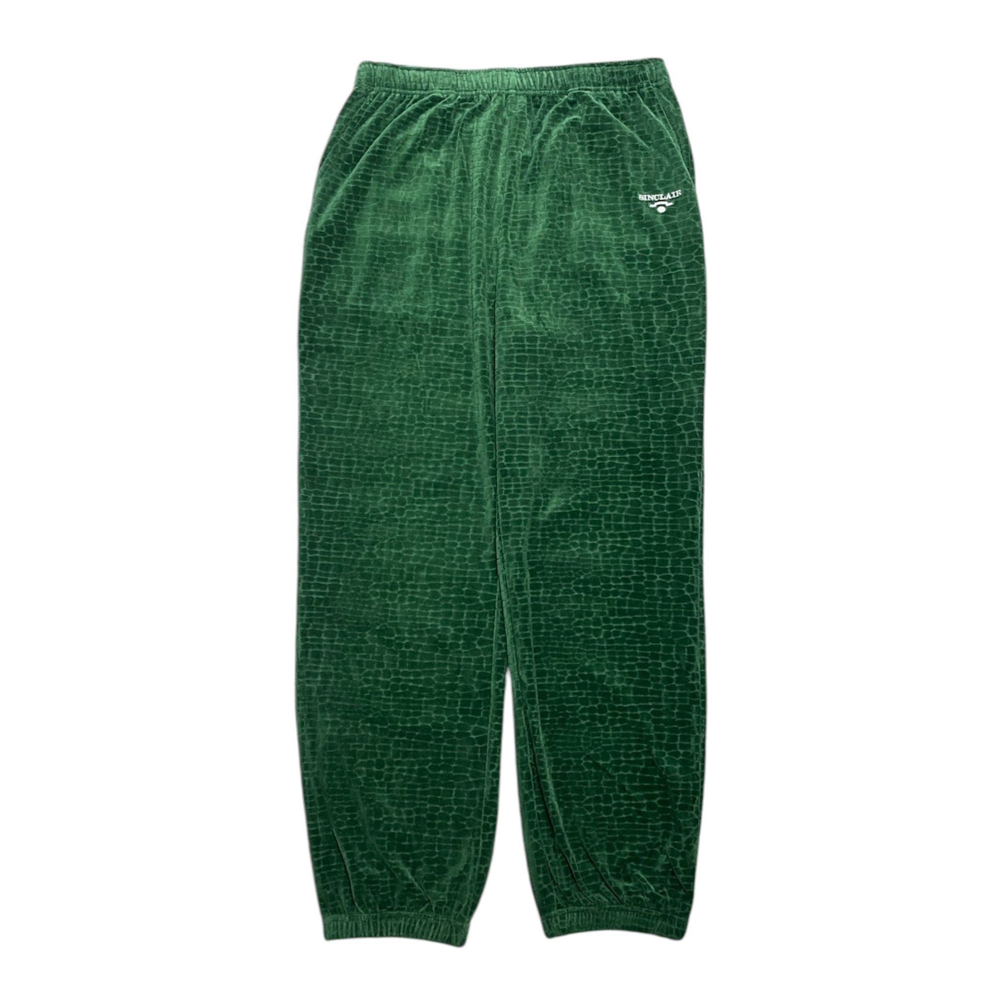 Croc Jacquard Velour Track Pants Green