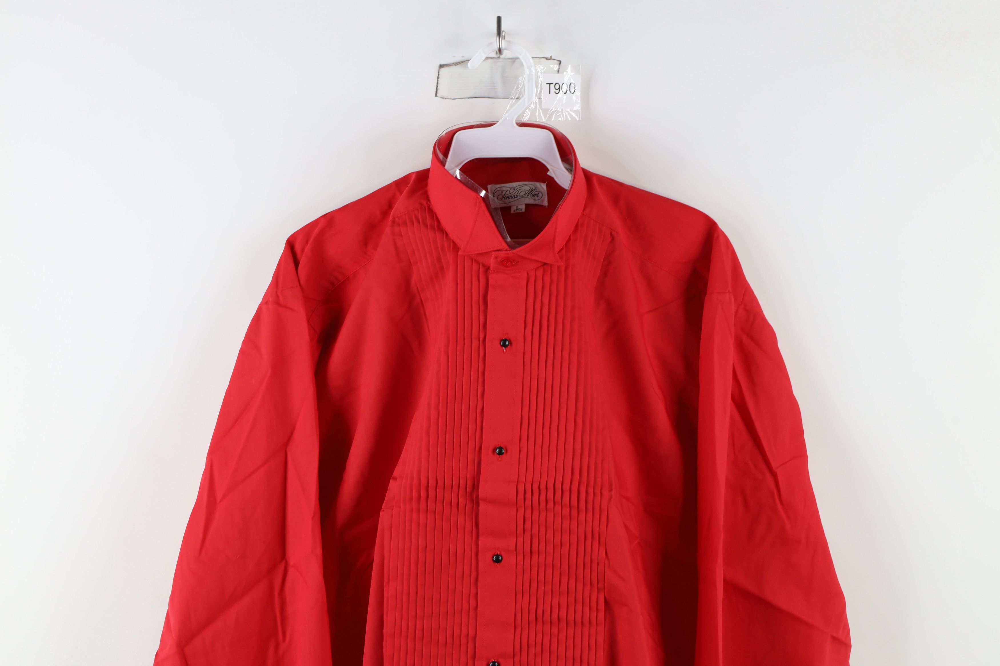 Vintage Deadstock Vintage 90s Tuxedo Prom Formal Button Shirt Red Size US L / EU 52-54 / 3 - 2 Thumbnail