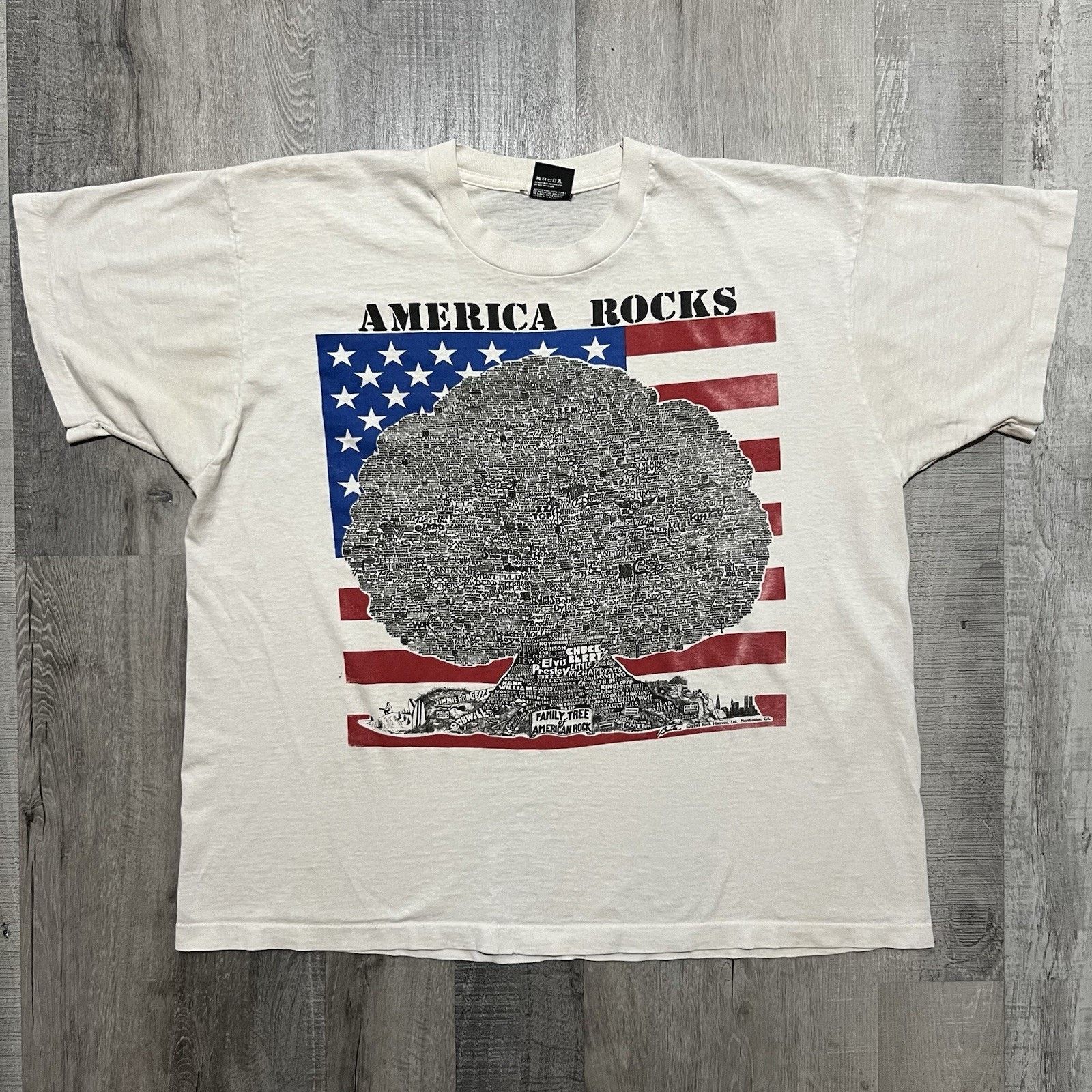 Other VTG Family Tree Of Rock Grateful Dead Talking Heads Band Tee Size US XXL / EU 58 / 5 - 1 Thumbnail