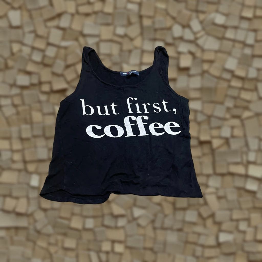 Acme Clothing One Clothing Tank Top Womens Medium Black But First Coffee Tank Size M / US 6-8 / IT 42-44 - 1 Thumbnail