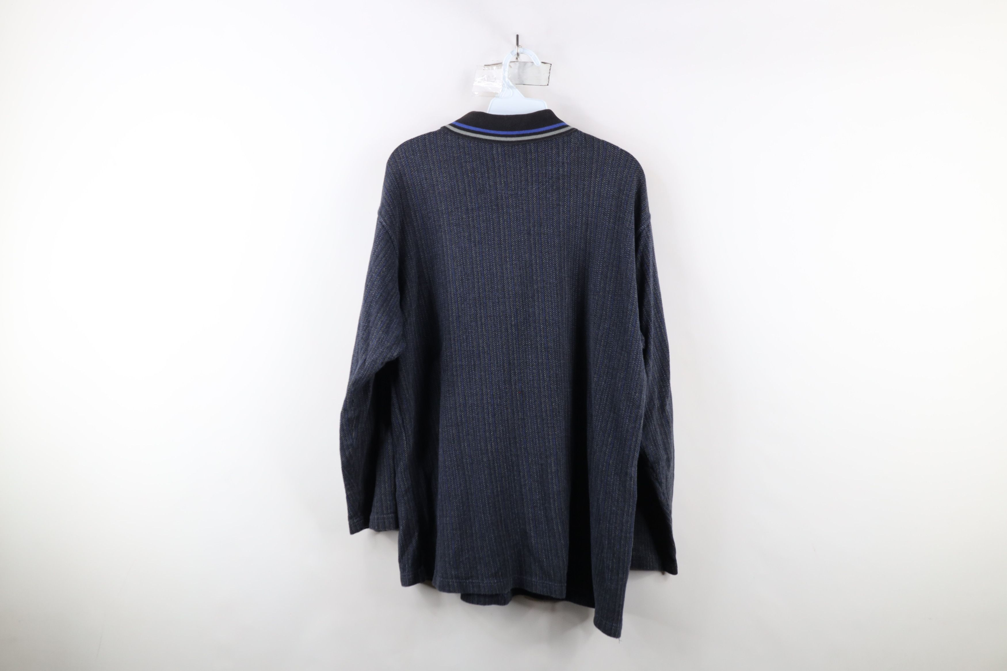 Vintage Vintage 90s Streetwear Striped Knit Long Sleeve Rugby Polo Size US L / EU 52-54 / 3 - 11 Thumbnail