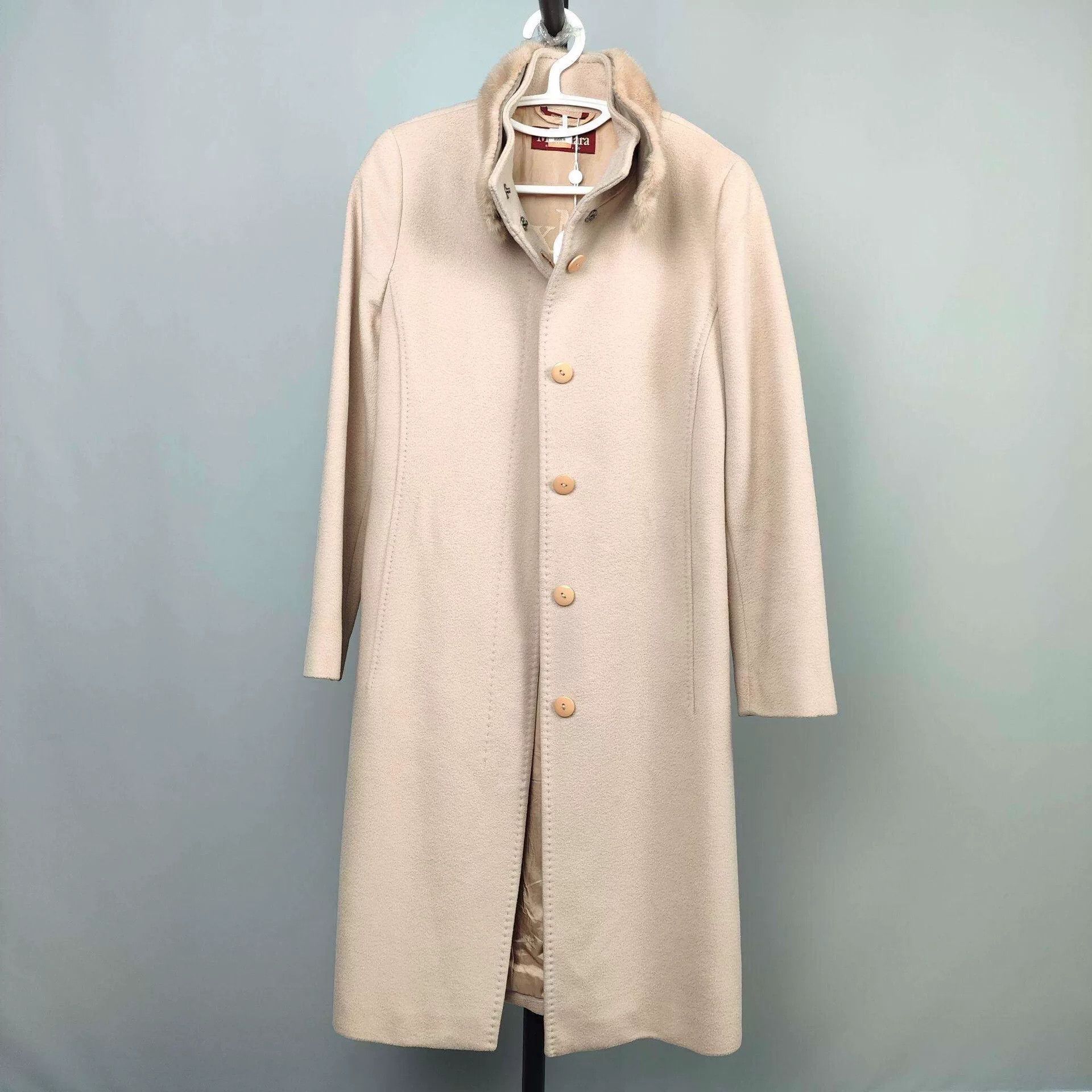 Max Mara MaxMara Beige Mid-Length Coat Size US M / EU 48-50 / 2 - 1 Thumbnail