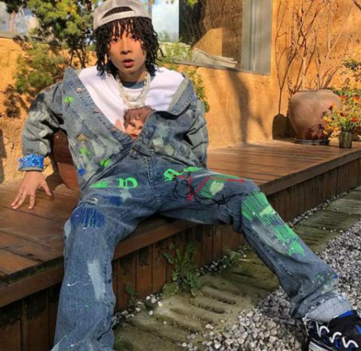 EVAE MOB X BLACK LUX PAINTING DENIM PANTS
