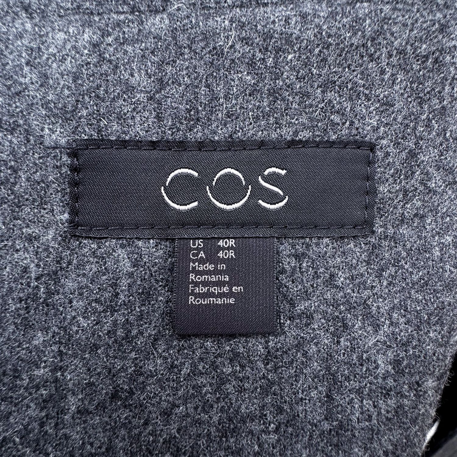 Cos Mens Flannel Suit, Charcoal Gray, 40R/34R Size 40R - 8 Thumbnail