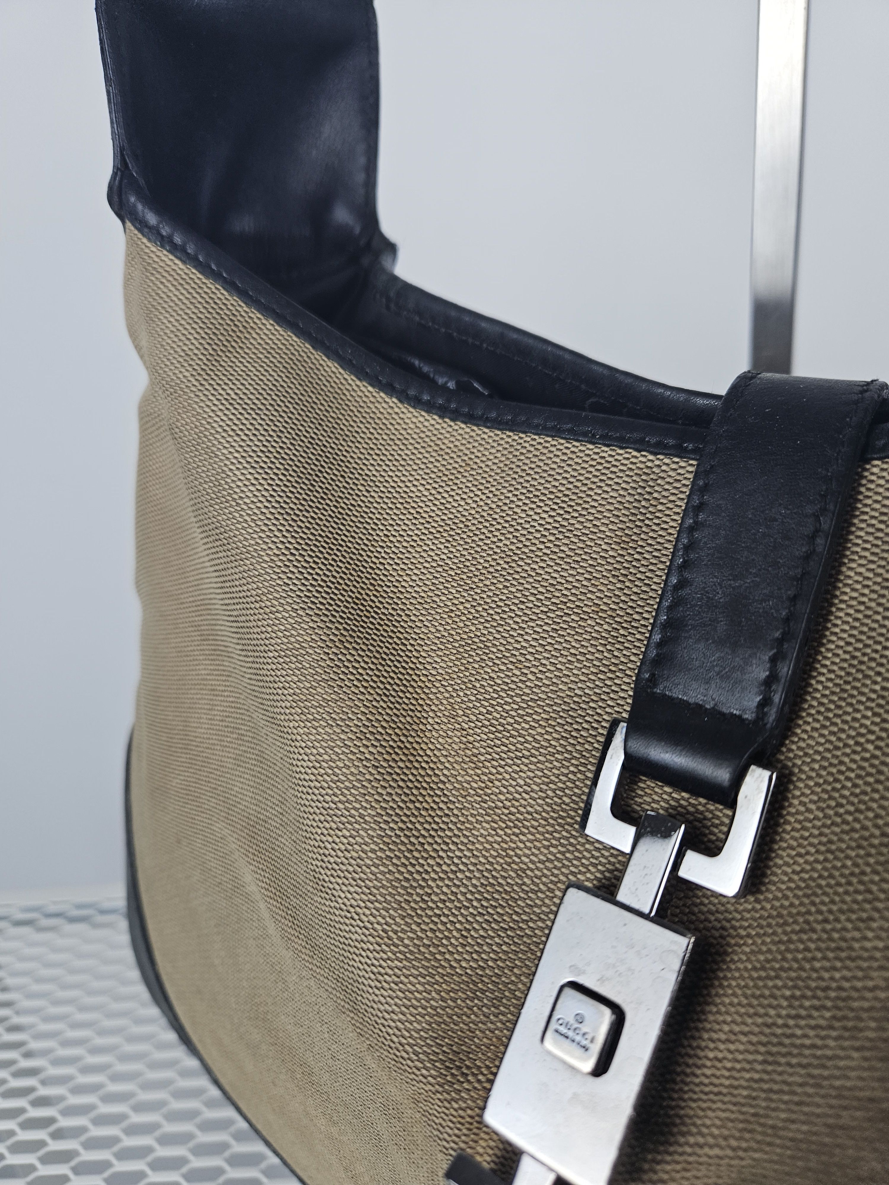 Gucci Vintage y2k Gucci Jackie canvas and leather hobo handbag Size ONE SIZE - 7 Thumbnail