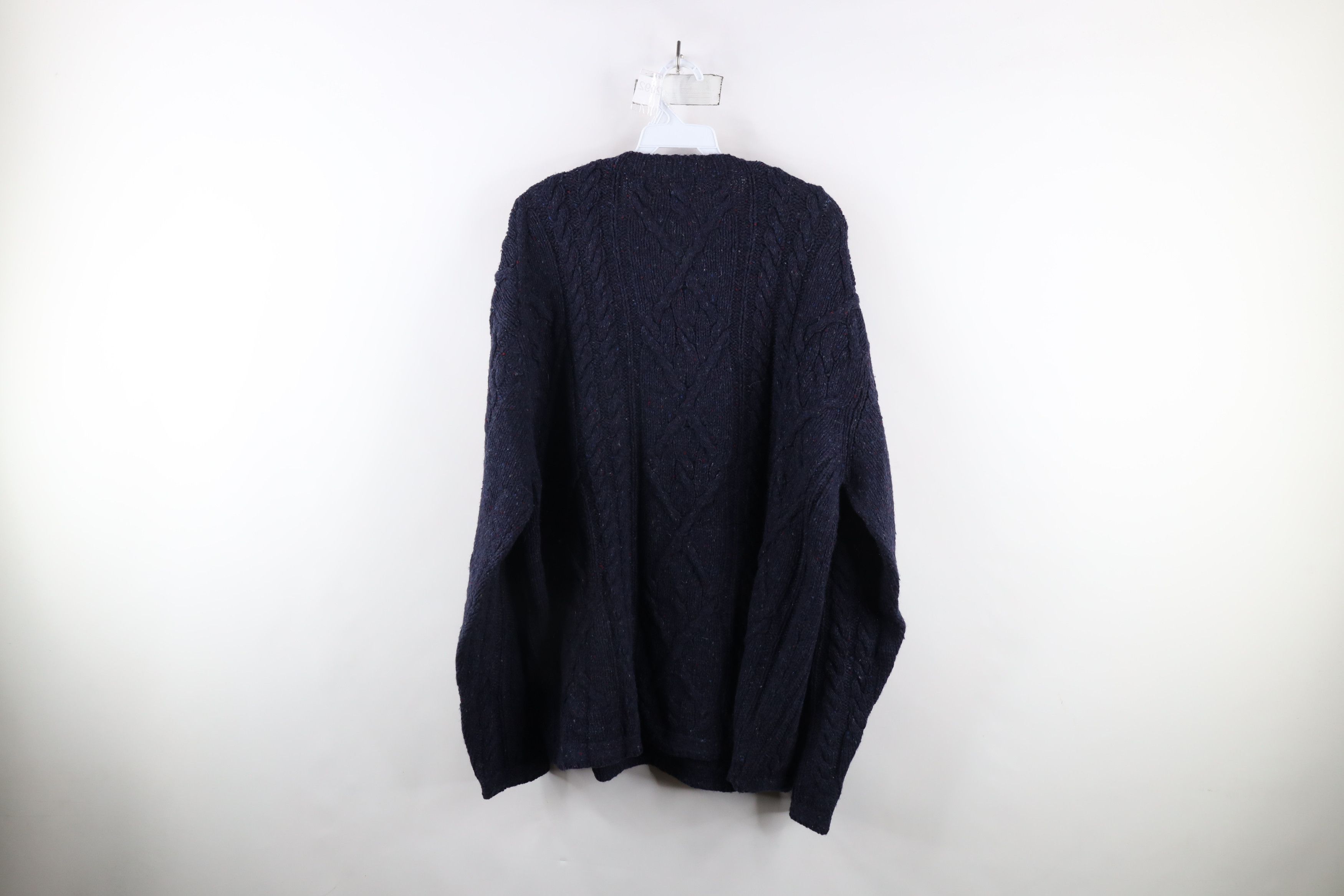 Vintage Vintage 90s Yarn Wool Blend Chunky Knit Fisherman Sweater Size US XL / EU 56 / 4 - 5 Thumbnail