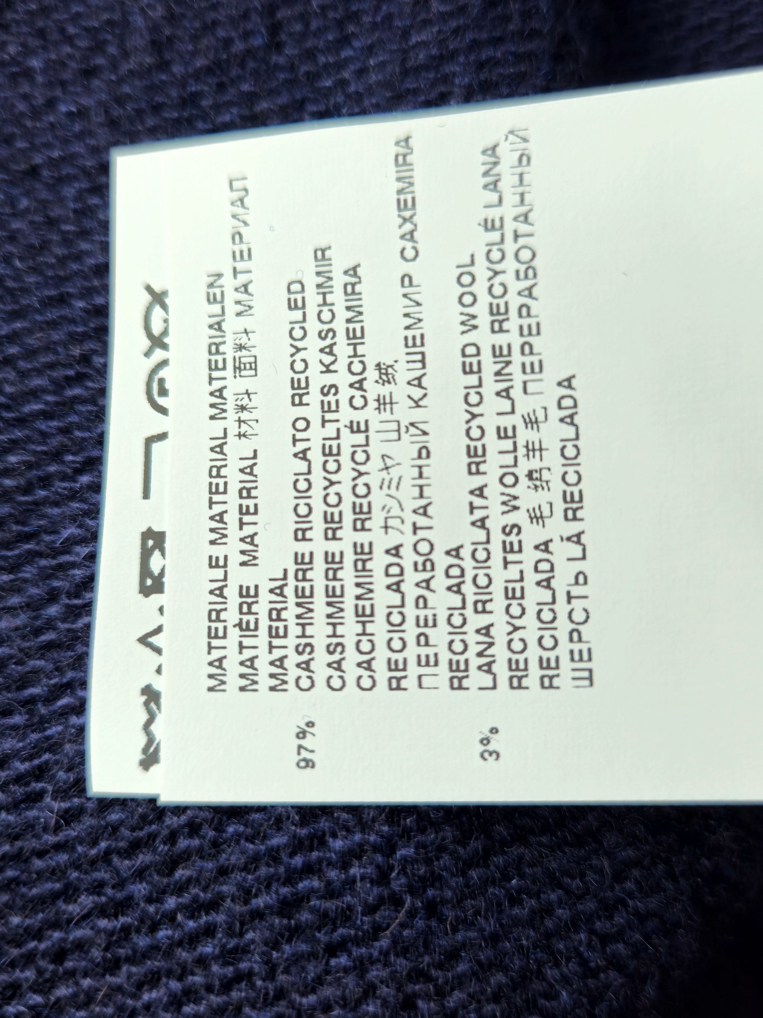 Marni Marni Men's Navy Logo Wool Cashmere Blend Sweater Size 52 Size US XL / EU 56 / 4 - 8 Thumbnail