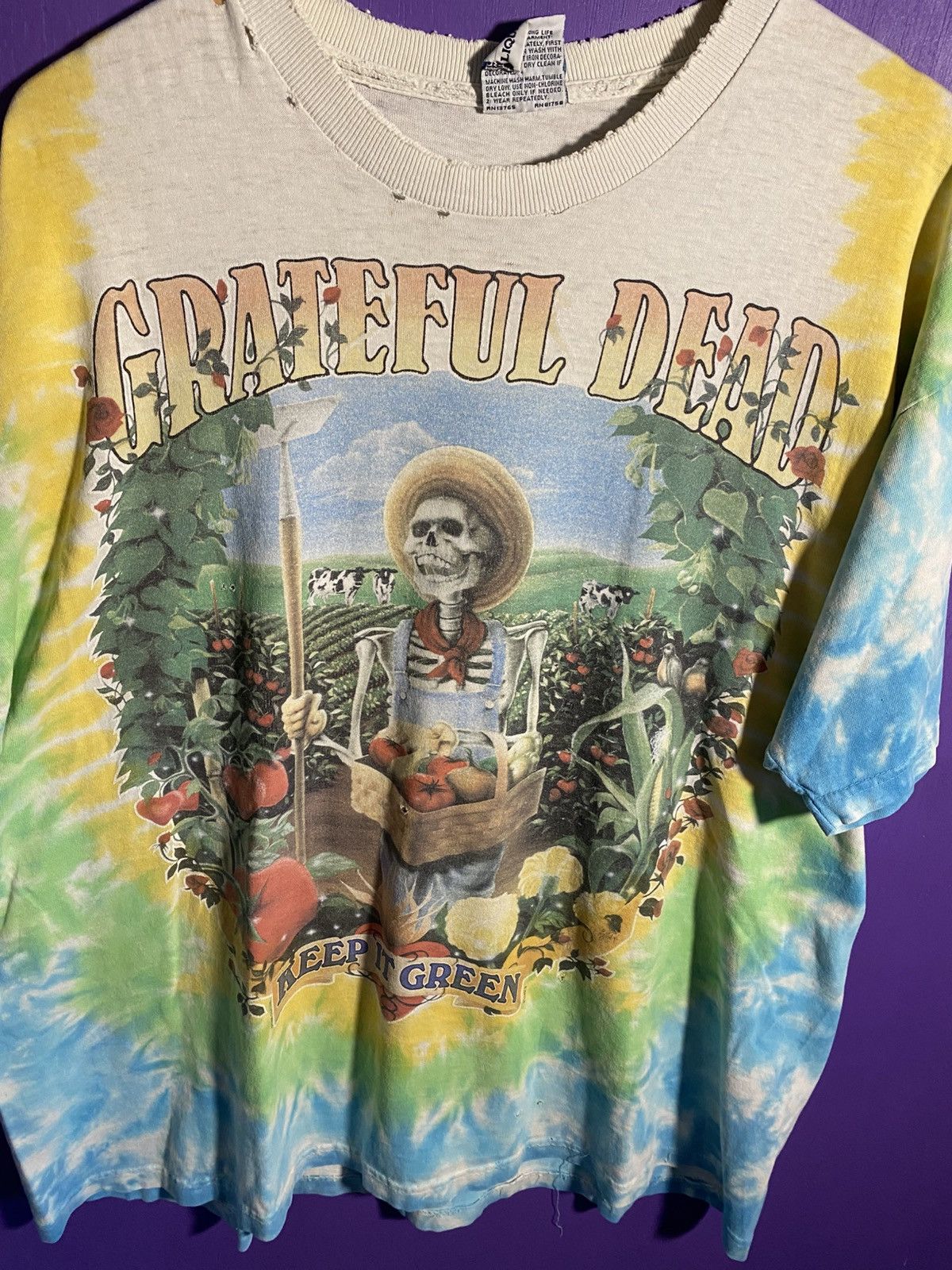 Vintage Vintage 90s Grateful Dead turnip farmer tie dye tee Size US XL / EU 56 / 4 - 3 Thumbnail