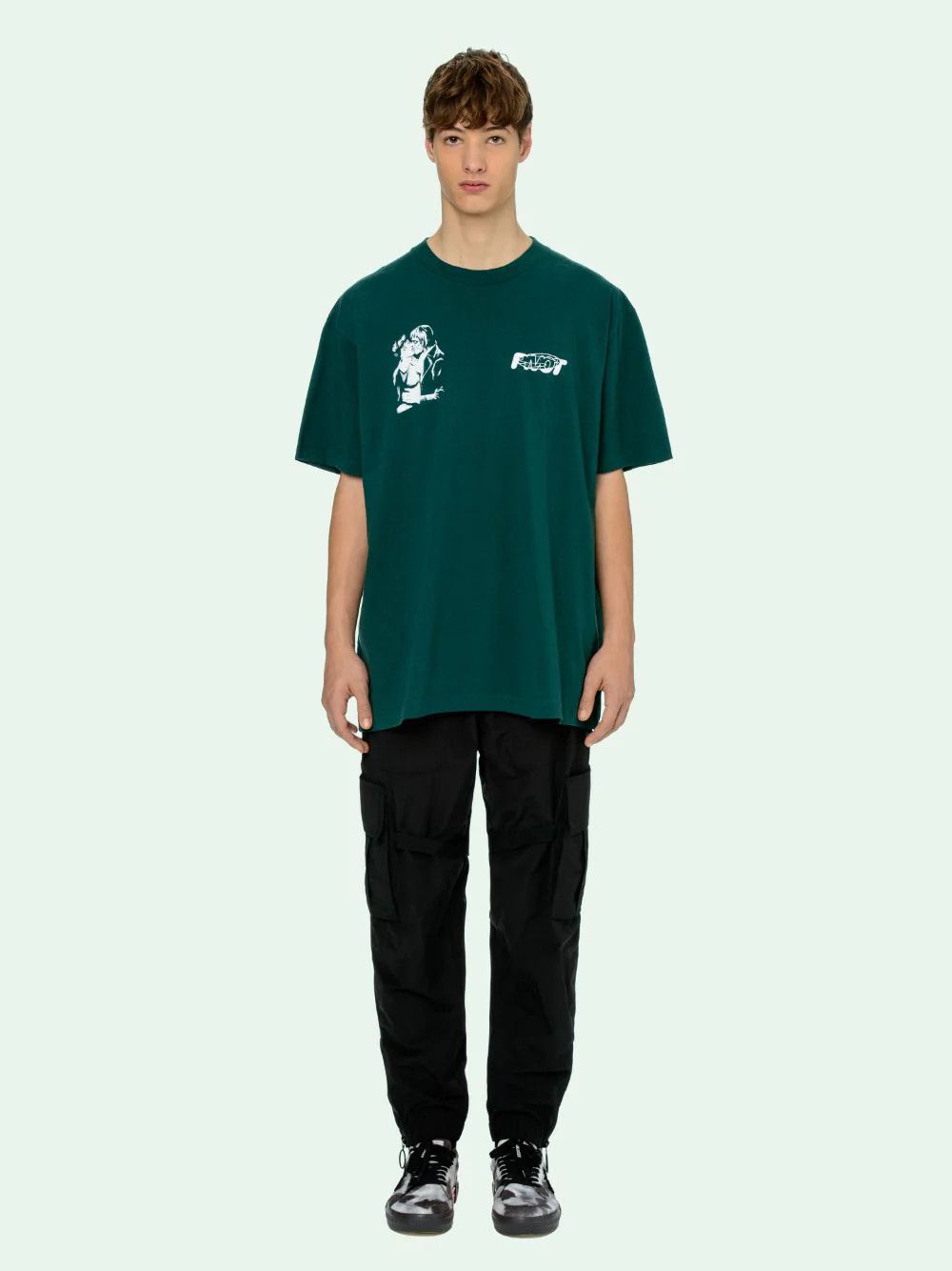 Off-White Green Kiss 21 Oversized T-Shirt Size US S / EU 44-46 / 1 - 3 Thumbnail