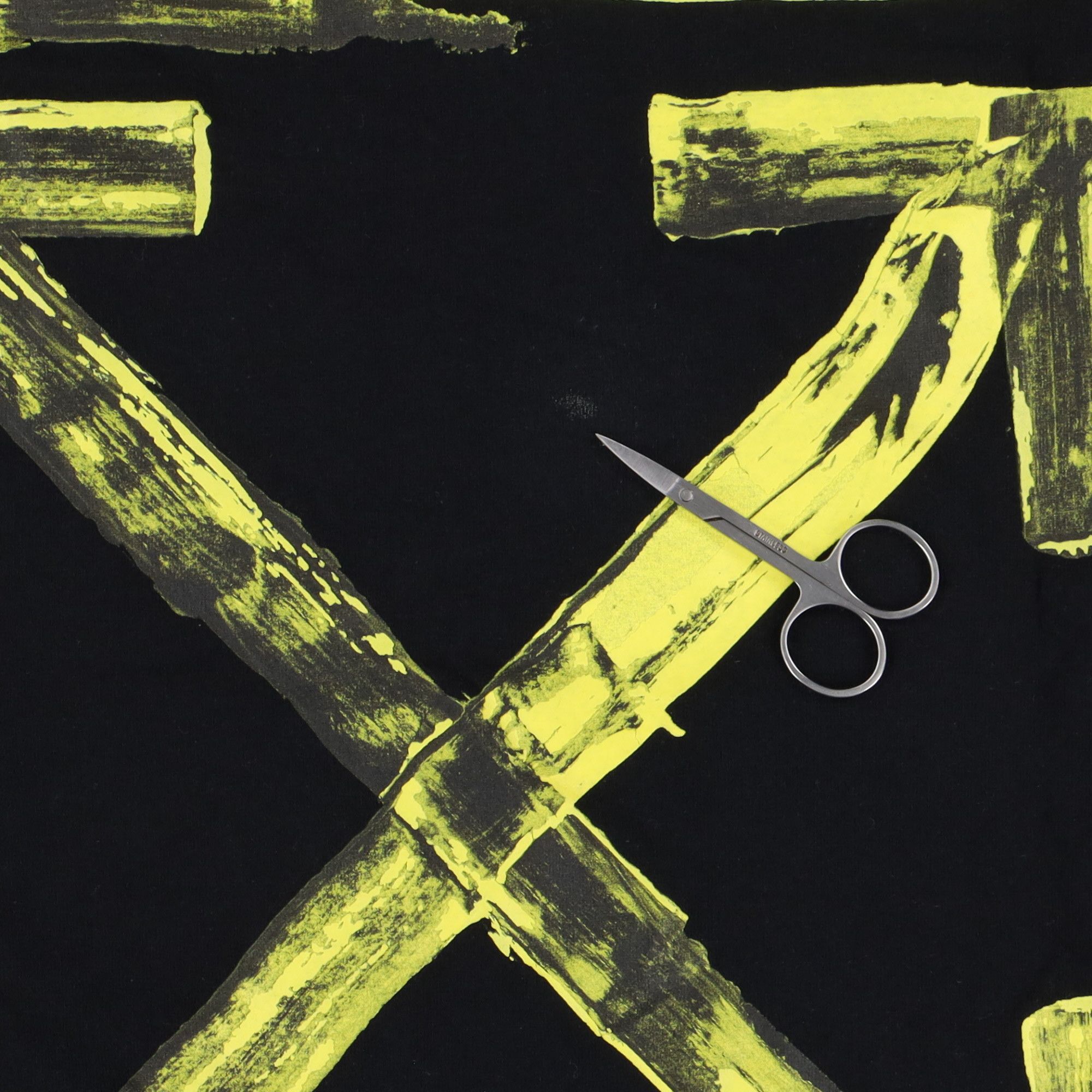 Off-White Black and Yellow Acrylic Arrows Logo T-Shirt Size M / US 6-8 / IT 42-44 - 4 Thumbnail