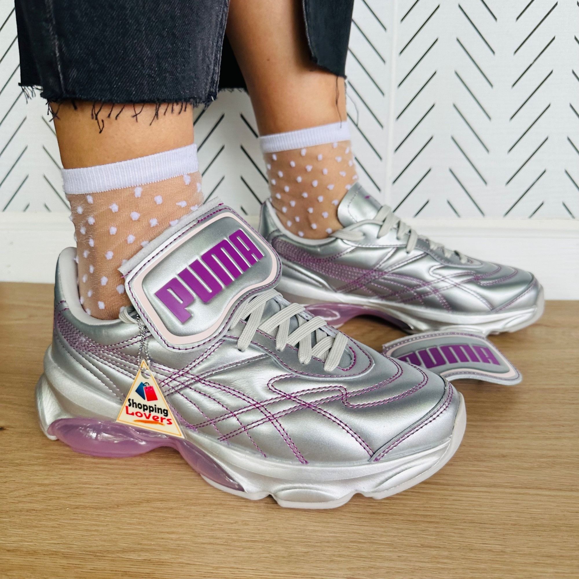 image of Sz 6.5 Puma X Dua Lipa Cell Dome King Womens Shoes Silver