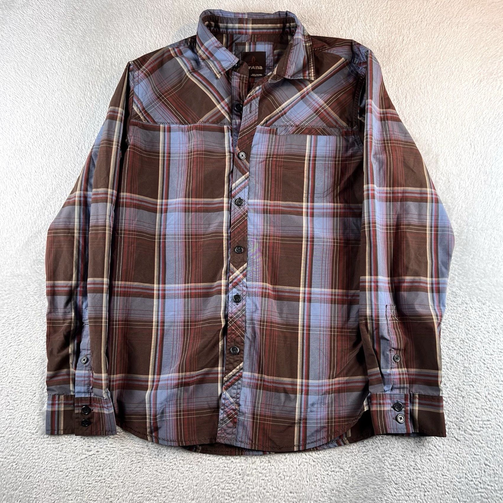 Prana prAna Plaid Shirt Men’s M Button-Up Long Sleeve Blue Brown Preppy Button-Down Shirt Mens M Blue Plaid Size US M / EU 48-50 / 2 - 2 Thumbnail