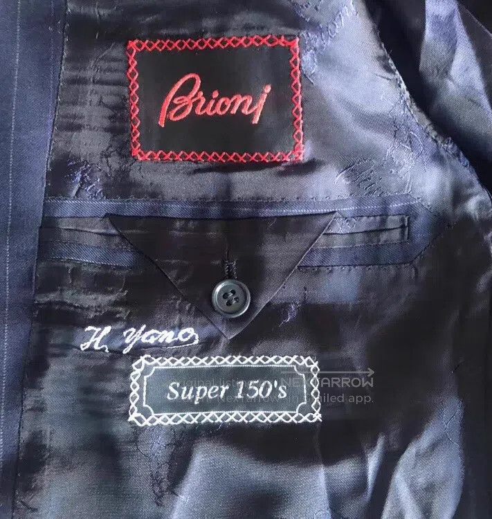 Brioni Brioni Striped Italian Navy Blue Suite Size US M / EU 48-50 / 2 - 6 Thumbnail