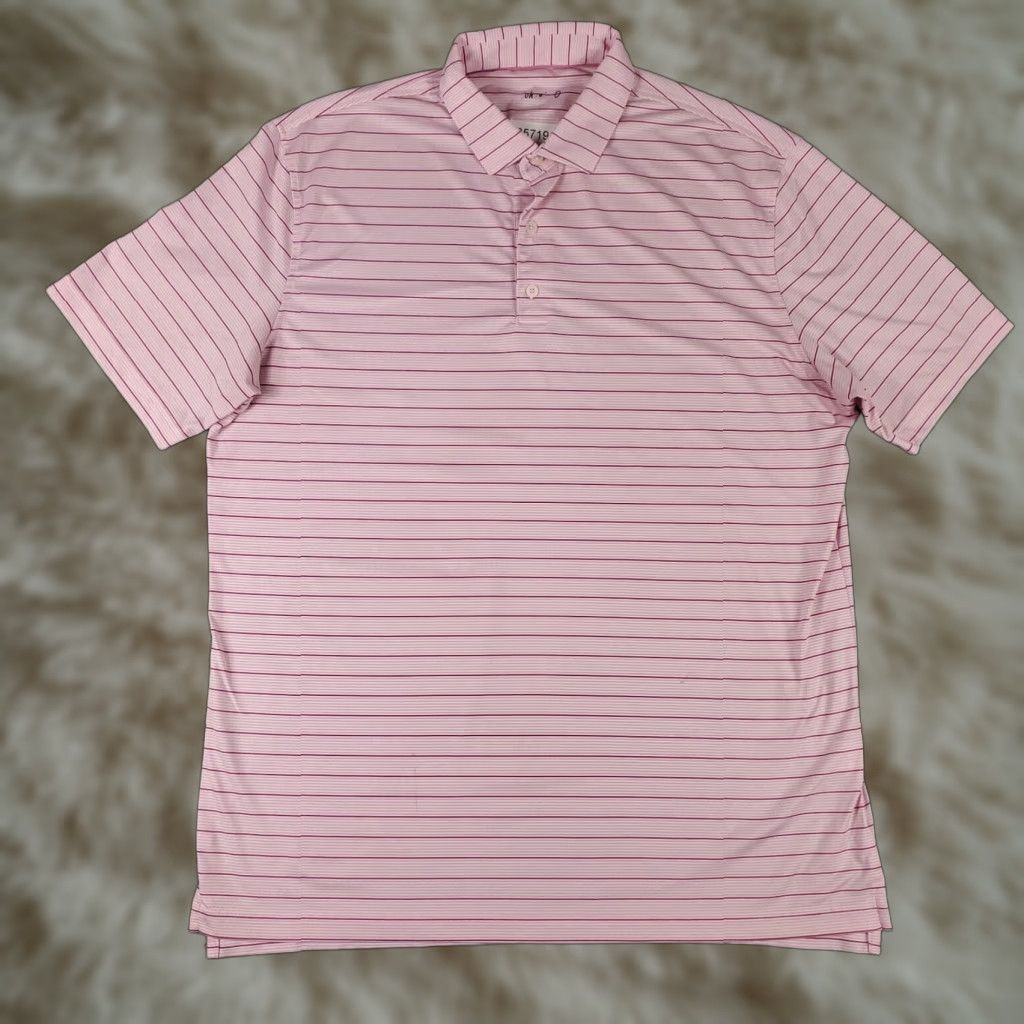 johnnie-O Johnnie O Polo Shirt Mens Size Large Pink Striped Golf Casual Short Sleeve Size US L / EU 52-54 / 3 - 1 Thumbnail