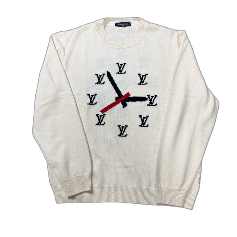 Louis Vuitton Louis Vuitton Cream Clock Pattern Sweater Size US L / EU 52-54 / 3 - 1 Thumbnail